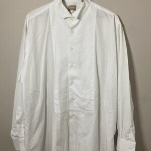 Gitman Brothers Wing Collar Pique Bib Tuxedo Shirt $305 Mens 18.5 35 Dress Shirt